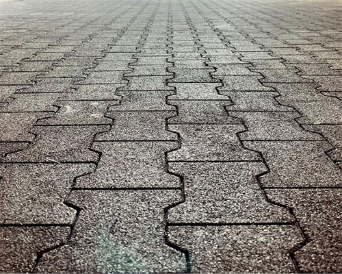 Interlocking rubber paver blocks as a comparison alternative to Tenax permeable grass reinforcement mesh for parking and pedestrian surfaces