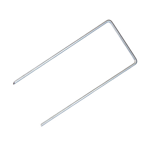 Tenax U-shaped metal fixing pin for ground protection mesh on white background, item code 2A060016